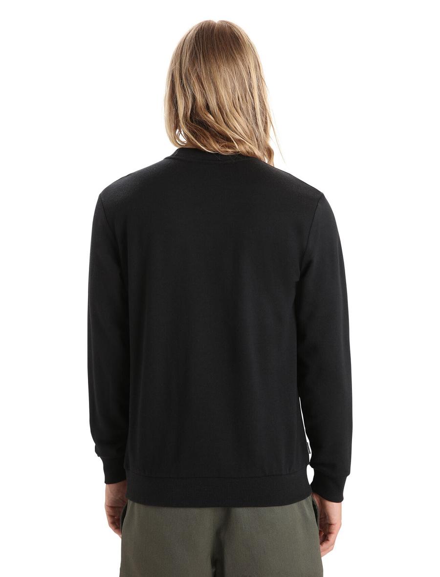 Men's Icebreaker Merino Shifter Long Sleeve Sweatshirt Hoodie Black | CA 1669AHKP